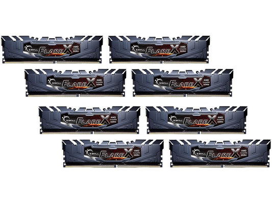 G.SKILL Flare X Series 128GB (8 x 16GB) 288-Pin DDR4 SDRAM DDR4 2400 (PC4 19200) AMD X399 Desktop Memory Model F4-2400C15Q2-128GFX