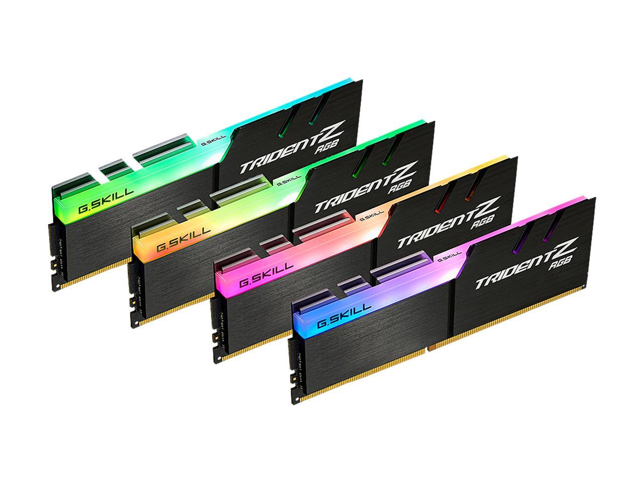 G.SKILL Trident Z RGB (For AMD) 64GB (4 x 16GB) 288-Pin DDR4 SDRAM DDR4 2400 (PC4 19200) AMD X370 / X399 Desktop Memory Model F4-2400C15Q-64GTZRX