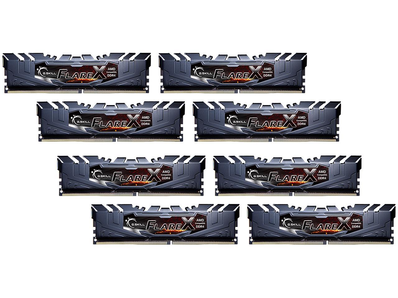 G.SKILL Flare X Series 128GB (8 x 16GB) 288-Pin DDR4 SDRAM DDR4 2933 (PC4 23400) AMD X399 Desktop Memory Model F4-2933C14Q2-128GFX