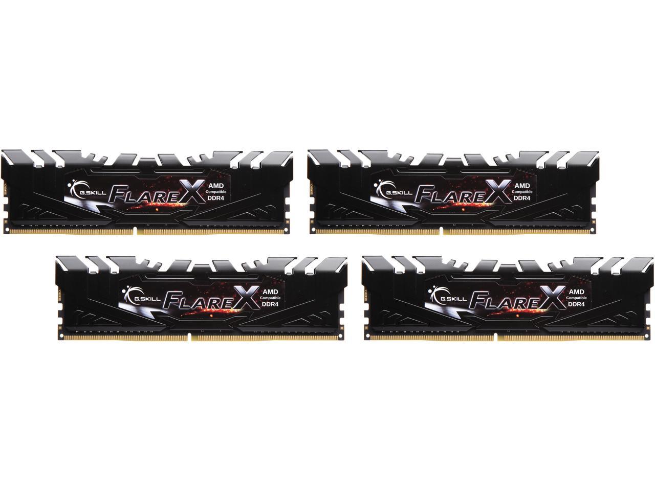 G.SKILL Flare X Series 32GB (4 x 8GB) 288-Pin DDR4 SDRAM DDR4 2933 (PC4 23400) AMD X399 Desktop Memory Model F4-2933C16Q-32GFX