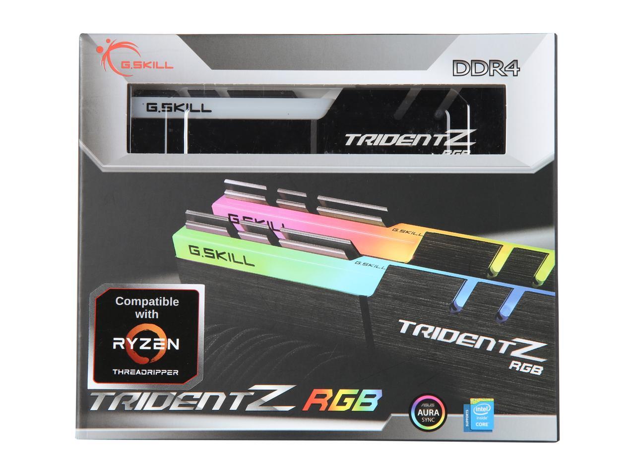 G.SKILL Trident Z RGB (For AMD) 16GB (2 x 8GB) 288-Pin DDR4 SDRAM DDR4 3200 (PC4 25600) Desktop Memory Model F4-3200C14D-16GTZRX