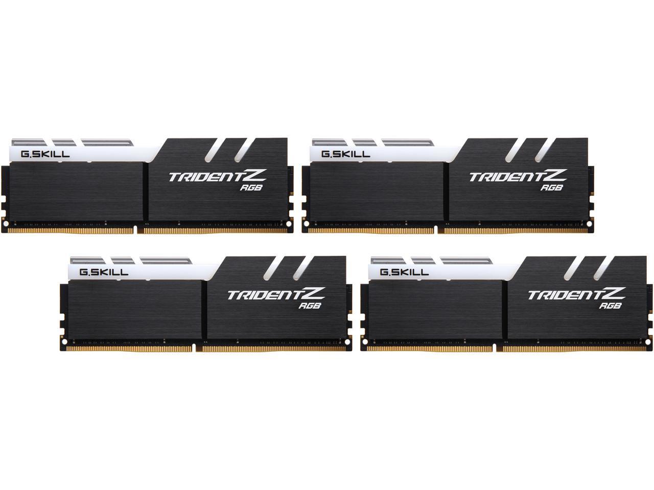 G.SKILL TridentZ RGB Series 64GB (4 x 16GB) 288-Pin DDR4 SDRAM DDR4 3733 (PC4 29800) Intel Z370 Desktop Memory Model F4-3733C17Q-64GTZR