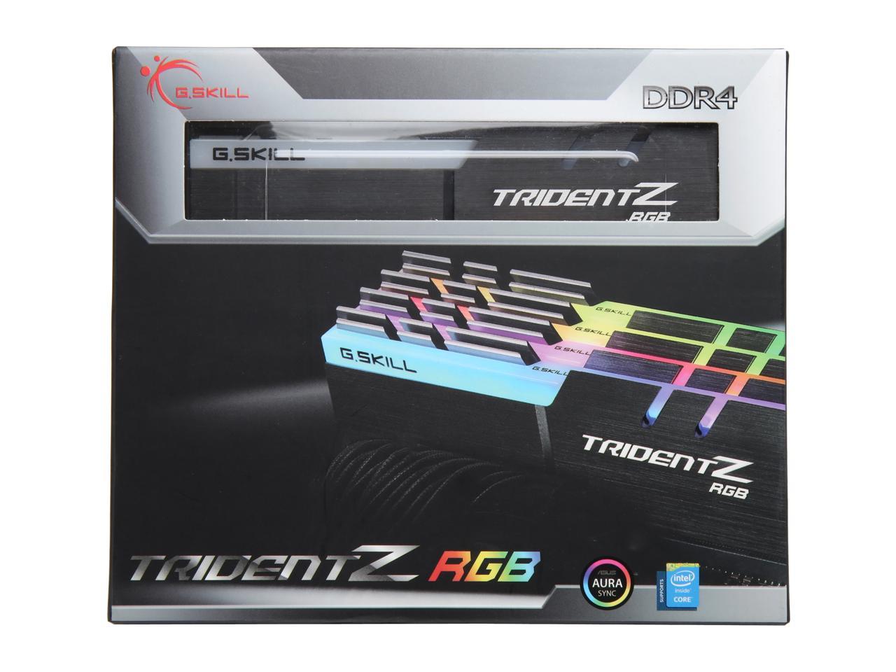 G.SKILL TridentZ RGB Series 64GB (4 x 16GB) 288-Pin DDR4 SDRAM DDR4 3733 (PC4 29800) Intel Z370 Desktop Memory Model F4-3733C17Q-64GTZR