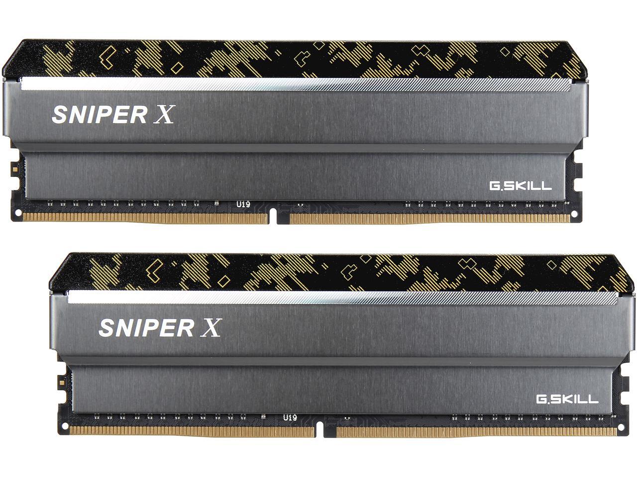 G.SKILL Sniper X Series 16GB (2 x 8GB) 288-Pin DDR4 SDRAM DDR4 2400 (PC4 19200) Intel X299 / Z370 / Z270 / Z170 Desktop Memory Model F4-2400C17D-16GSXK