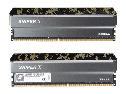 G.SKILL Sniper X Series 16GB (2 x 8GB) 288-Pin DDR4 SDRAM DDR4 3000 (PC4 24000) Intel X299 / Z370 / Z270 / Z170 Platform Desktop Memory Model F4-3000C16D-16GSXKB