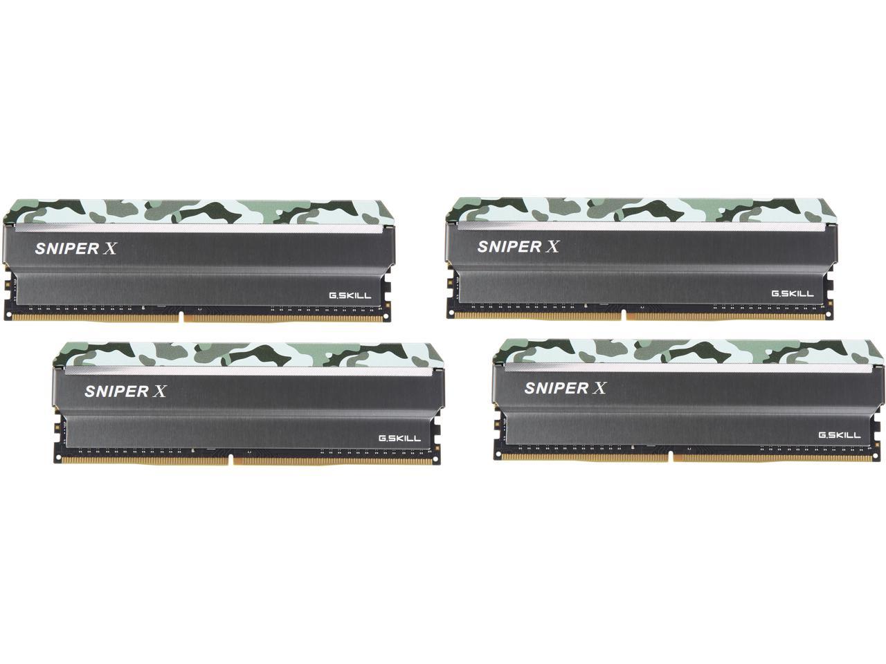 G.SKILL Sniper X Series 32GB (4 x 8GB) 288-Pin DDR4 SDRAM DDR4 3000 (PC4 24000) Intel X299 / X99 / Z370 / Z270 / Z170 Platform Desktop Memory Model F4-3000C16Q-32GSXFB