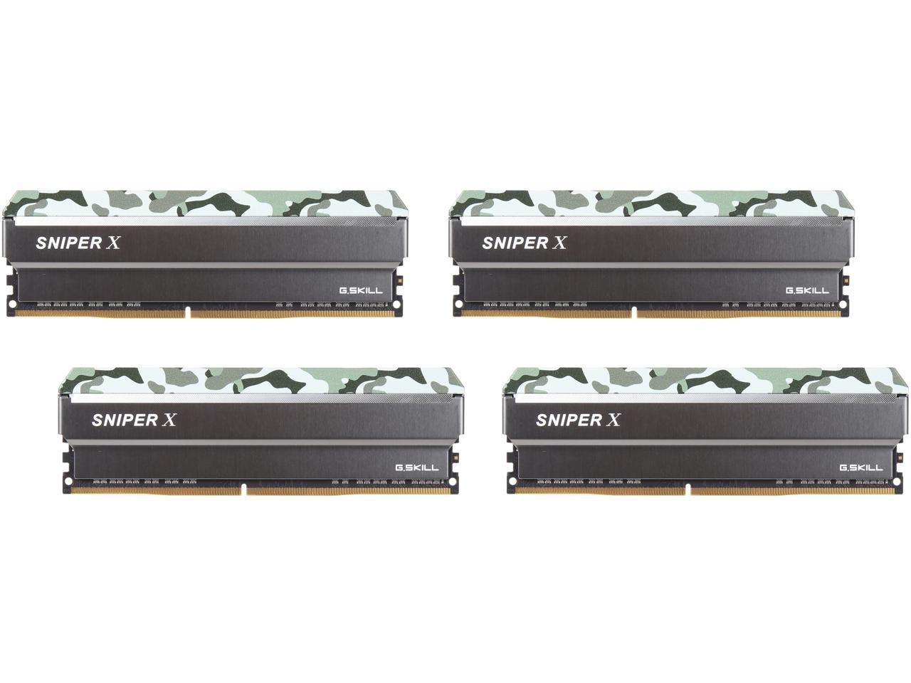 G.SKILL Sniper X Series 64GB (4 x 16GB) 288-Pin DDR4 SDRAM DDR4 3000 (PC4 24000) Intel X299 / X99 / Z370 / Z270 / Z170 Platform Desktop Memory Model F4-3000C16Q-64GSXFB