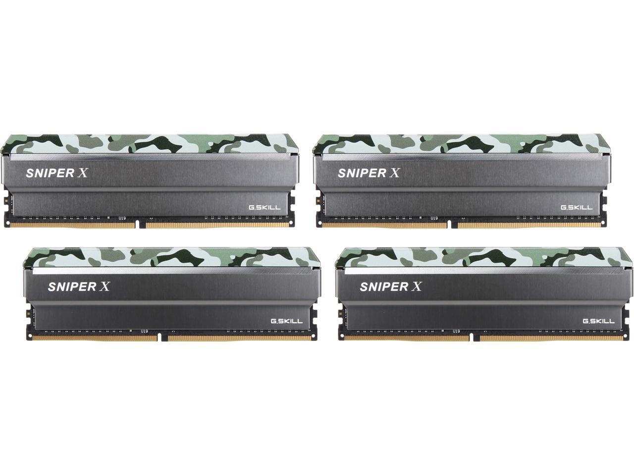 G.SKILL Sniper X Series 32GB (4 x 8GB) 288-Pin PC RAM DDR4 3200 (PC4 25600) Intel X299 / X99 / Z370 / Z270 / Z170 Desktop Memory Model F4-3200C16Q-32GSXFB