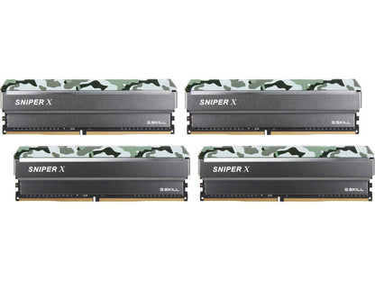 G.SKILL Sniper X Series 32GB (4 x 8GB) 288-Pin PC RAM DDR4 3200 (PC4 25600) Intel X299 / X99 / Z370 / Z270 / Z170 Desktop Memory Model F4-3200C16Q-32GSXFB