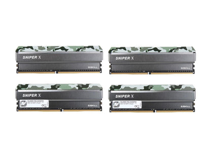 G.SKILL Sniper X Series 32GB (4 x 8GB) 288-Pin PC RAM DDR4 3200 (PC4 25600) Intel X299 / X99 / Z370 / Z270 / Z170 Desktop Memory Model F4-3200C16Q-32GSXFB