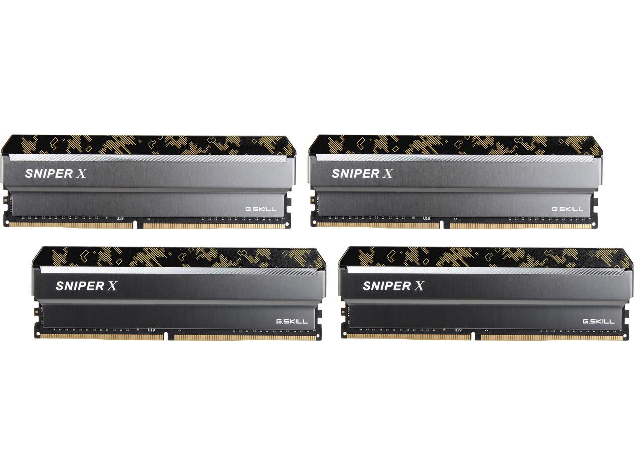 G.SKILL Sniper X Series 32GB (4 x 8GB) 288-Pin DDR4 SDRAM DDR4 3200 (PC4 25600) Intel X299 / X99 / Z370 / Z270 / Z170 Desktop Memory Model F4-3200C16Q-32GSXKB