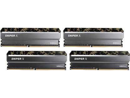 G.SKILL Sniper X Series 32GB (4 x 8GB) 288-Pin DDR4 SDRAM DDR4 3200 (PC4 25600) Intel X299 / X99 / Z370 / Z270 / Z170 Desktop Memory Model F4-3200C16Q-32GSXKB