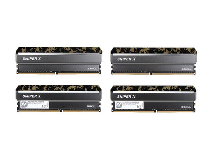 G.SKILL Sniper X Series 32GB (4 x 8GB) 288-Pin DDR4 SDRAM DDR4 3200 (PC4 25600) Intel X299 / X99 / Z370 / Z270 / Z170 Desktop Memory Model F4-3200C16Q-32GSXKB