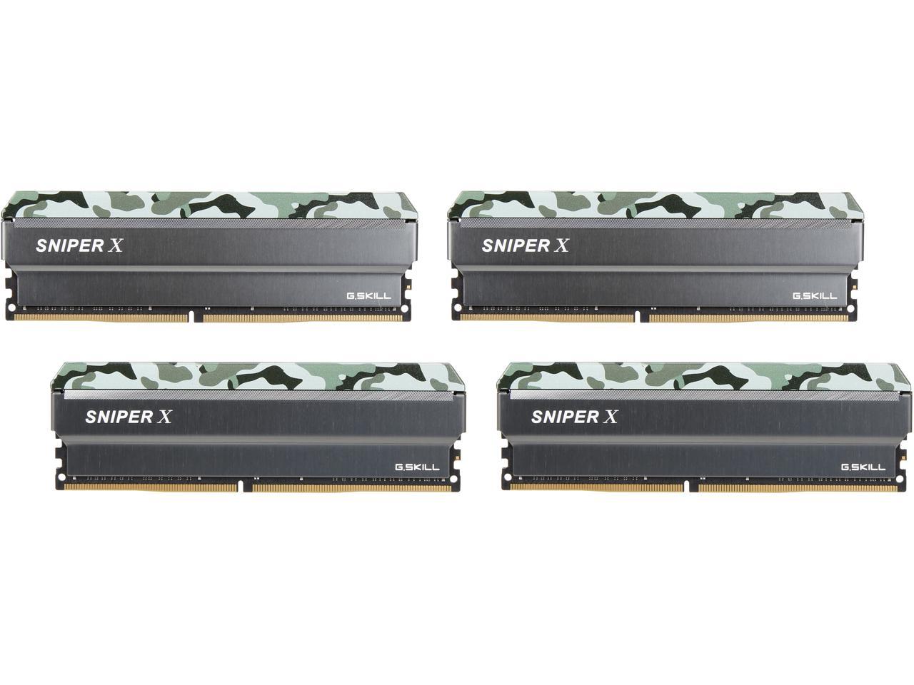 G.SKILL Sniper X Series 64GB (4 x 16GB) 288-Pin DDR4 SDRAM DDR4 3200 (PC4 25600) Intel X299 / X99 / Z370 / Z270 / Z170 Desktop Memory Model F4-3200C16Q-64GSXFB