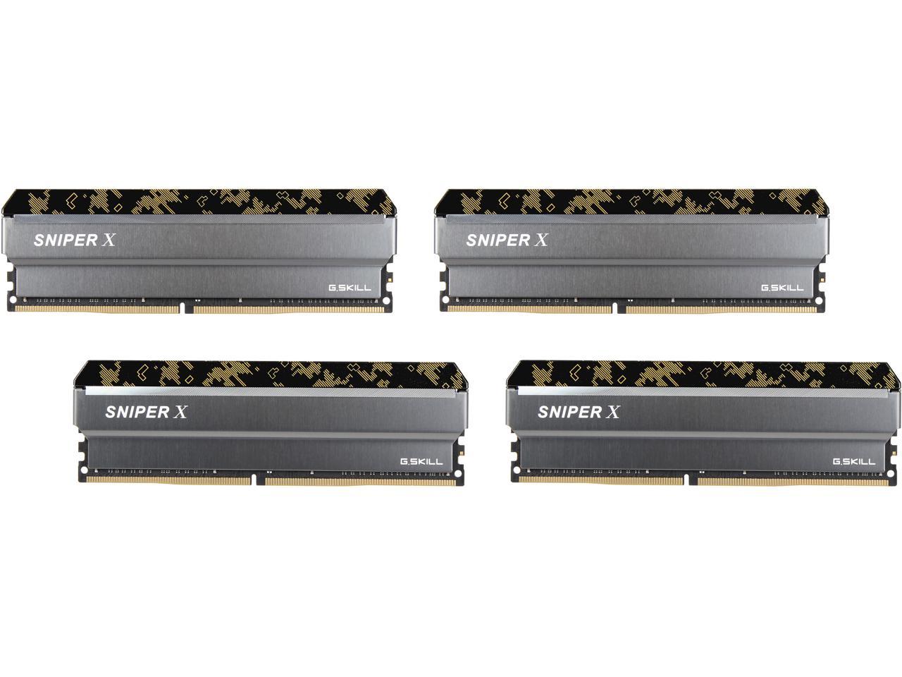 G.SKILL Sniper X Series 64GB (4 x 16GB) 288-Pin DDR4 SDRAM DDR4 3200 (PC4 25600) Intel X299 / X99 / Z370 / Z270 / Z170 Desktop Memory Model F4-3200C16Q-64GSXKB