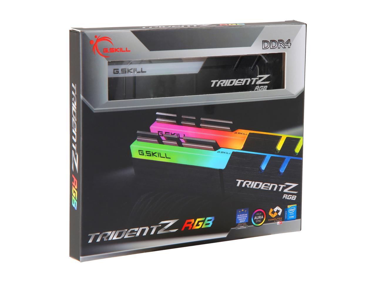 G.SKILL TridentZ RGB Series 16GB (2 x 8GB) 288-Pin DDR4 SDRAM DDR4 2666 (PC4 21300) Desktop Memory Model F4-2666C18D-16GTZR