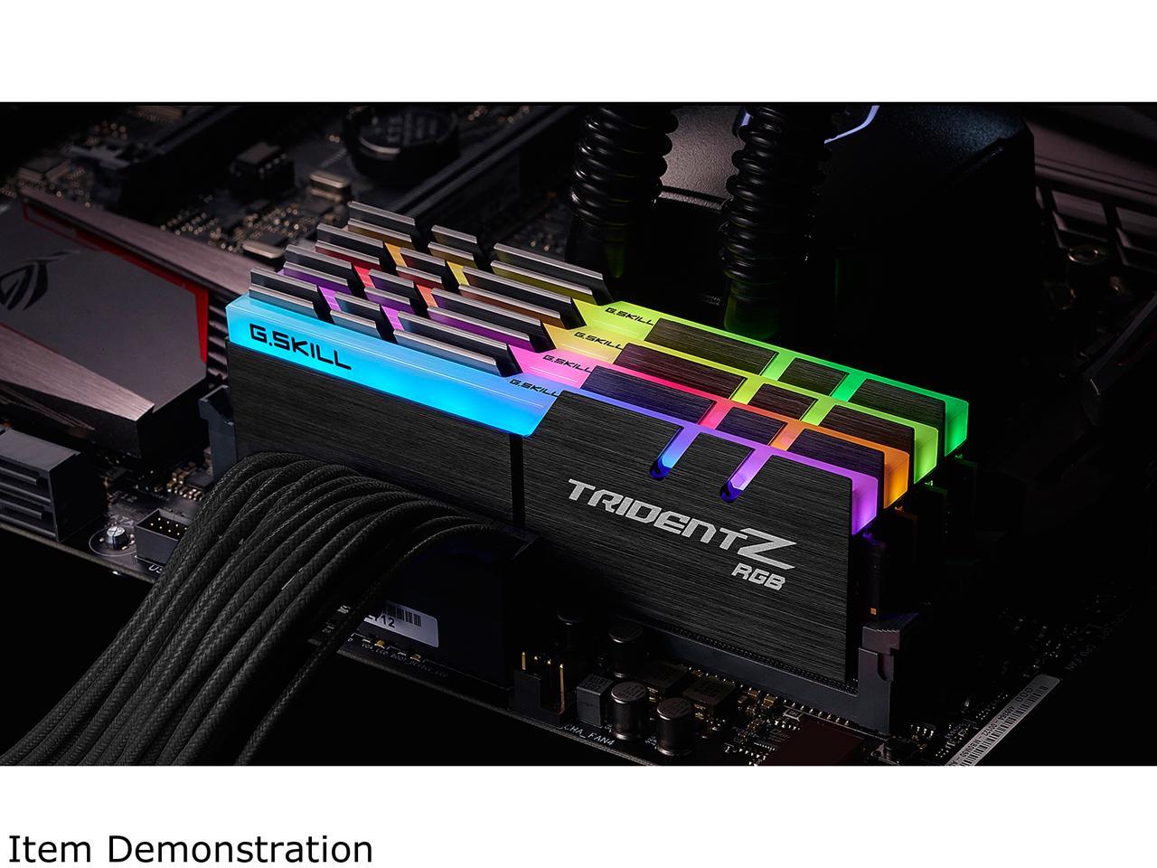 G.SKILL TridentZ RGB Series 32GB (4 x 8GB) 288-Pin DDR4 SDRAM DDR4 2666 (PC4 21300) Desktop Memory Model F4-2666C18Q-32GTZR
