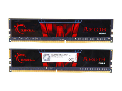 G.SKILL Aegis 16GB (2 x 8GB) 288-Pin DDR4 SDRAM DDR4 2666 (PC4 21300) Desktop Memory Model F4-2666C19D-16GIS