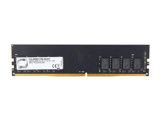 G.SKILL Value Series 8GB 288-Pin DDR4 SDRAM DDR4 2666 (PC4 21300) Desktop Memory Model F4-2666C19S-8GNT