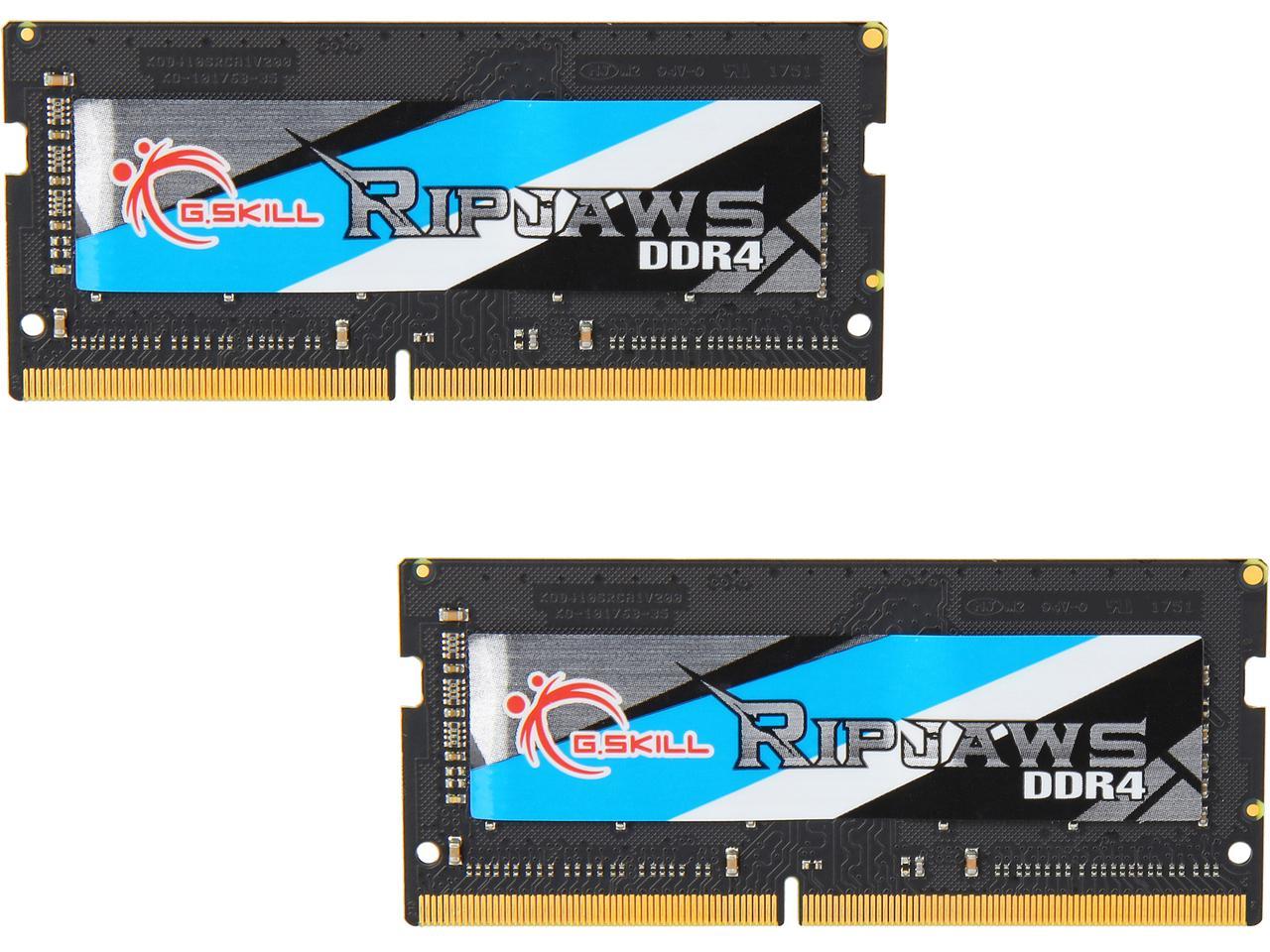 G.SKILL Ripjaws SO-DIMM 16GB (2 x 8GB) 260-Pin DDR4 SO-DIMM DDR4 3200 (PC4 25600) Laptop Memory Model F4-3200C18D-16GRS