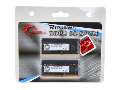 G.SKILL Ripjaws SO-DIMM 16GB (2 x 8GB) 260-Pin DDR4 SO-DIMM DDR4 3200 (PC4 25600) Laptop Memory Model F4-3200C18D-16GRS