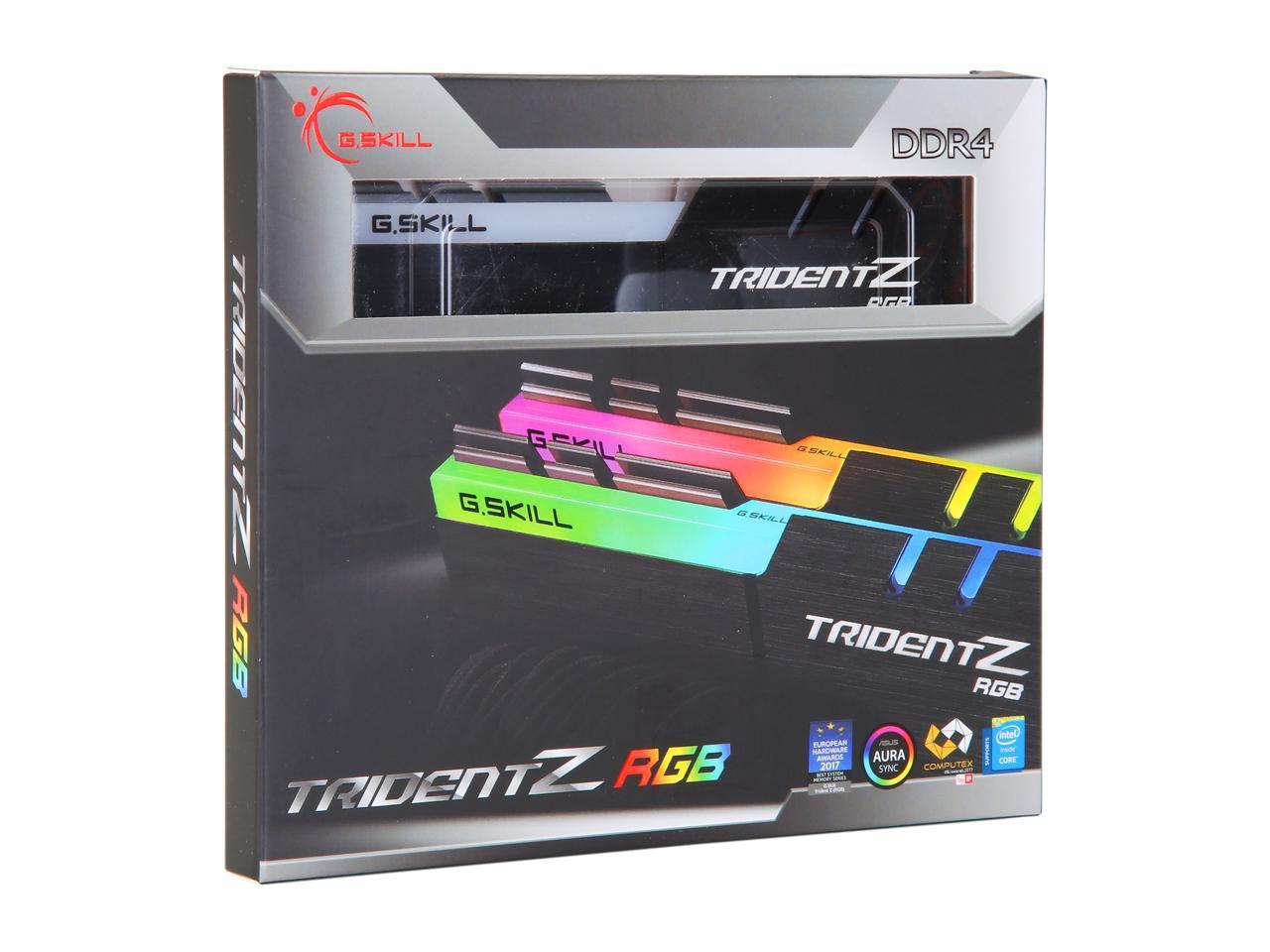 G.SKILL Trident Z RGB (For AMD) 16GB (2 x 8GB) 288-Pin DDR4 SDRAM DDR4 3600 (PC4 28800) Desktop Memory Model F4-3600C18D-16GTZRX