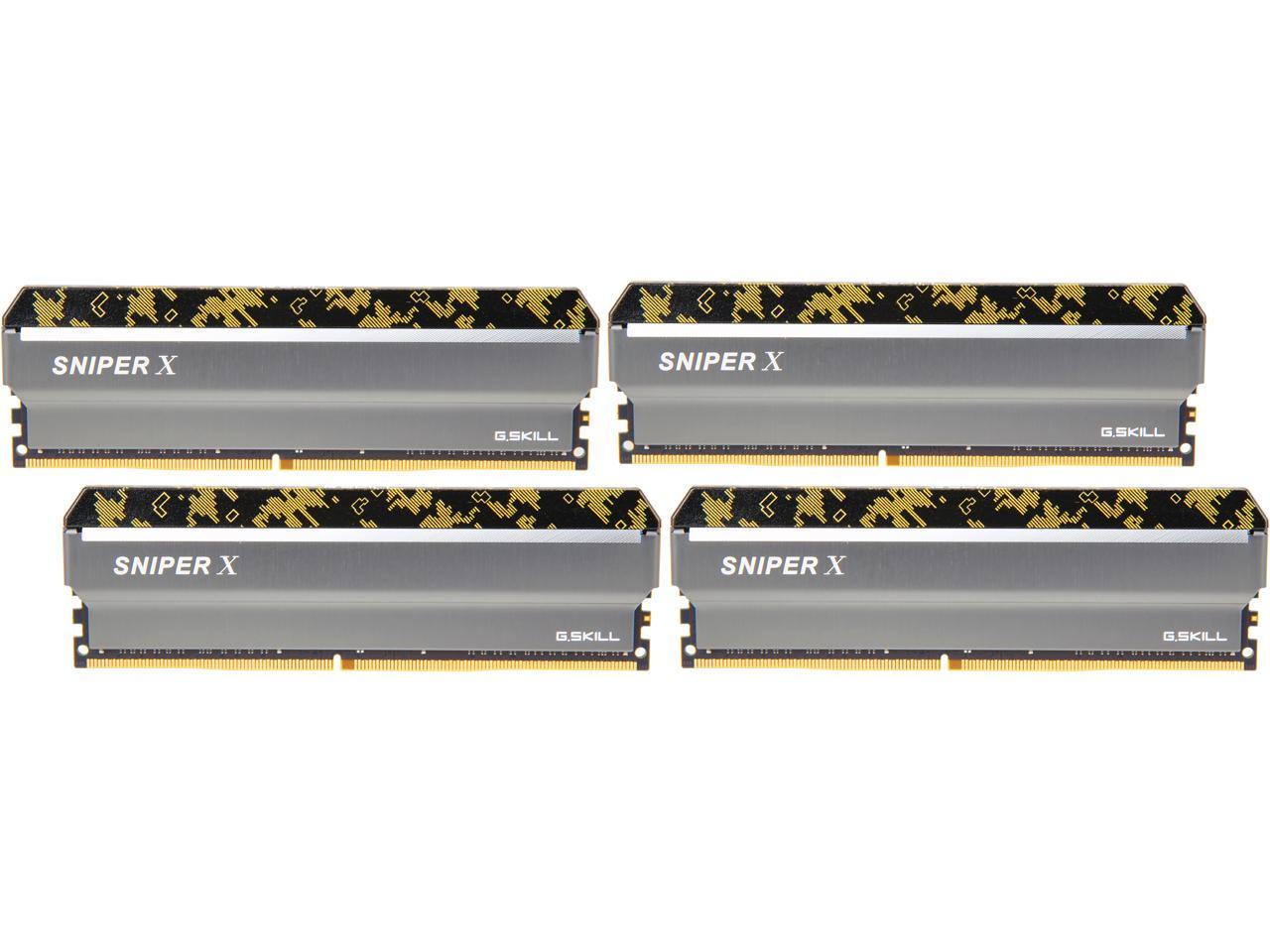 G.SKILL Sniper X Series 64GB (4 x 16GB) 288-Pin DDR4 SDRAM DDR4 3600 (PC4 28800) Desktop Memory Model F4-3600C19Q-64GSXKB