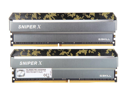 G.SKILL Sniper X Series 32GB (2 x 16GB) 288-Pin DDR4 SDRAM DDR4 3600 (PC4 28800) Desktop Memory Model F4-3600C19D-32GSXKB