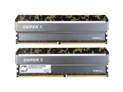 G.SKILL Sniper X Series 16GB (2 x 8GB) DDR4 3600 (PC4 28800) Desktop Memory Model F4-3600C19D-16GSXKB