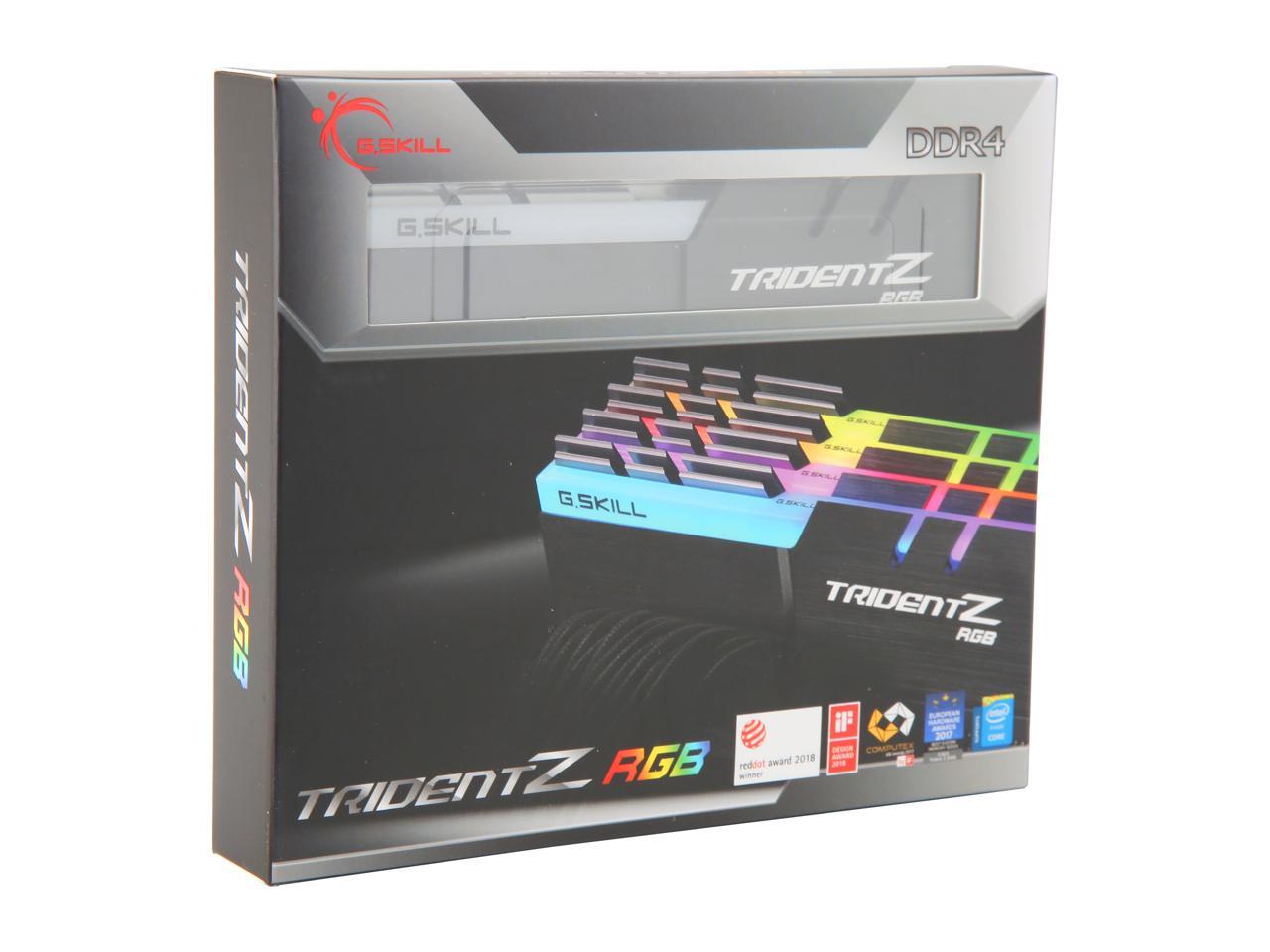 G.SKILL TridentZ RGB Series 64GB (4 x 16GB) 288-Pin DDR4 SDRAM DDR4 3200 (PC4 25600) Desktop Memory Model F4-3200C16Q-64GTZR