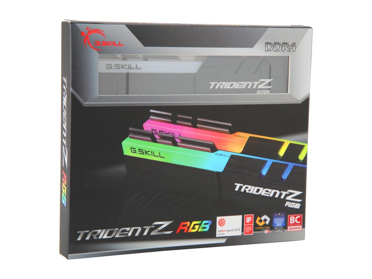 G.SKILL TridentZ RGB Series 32GB (2 x 16GB) 288-Pin DDR4 SDRAM DDR4 3200 (PC4 25600) AMD 3000 Compatible Intel XMP 2.0 Desktop Memory F4-3200C16D-32GTZR