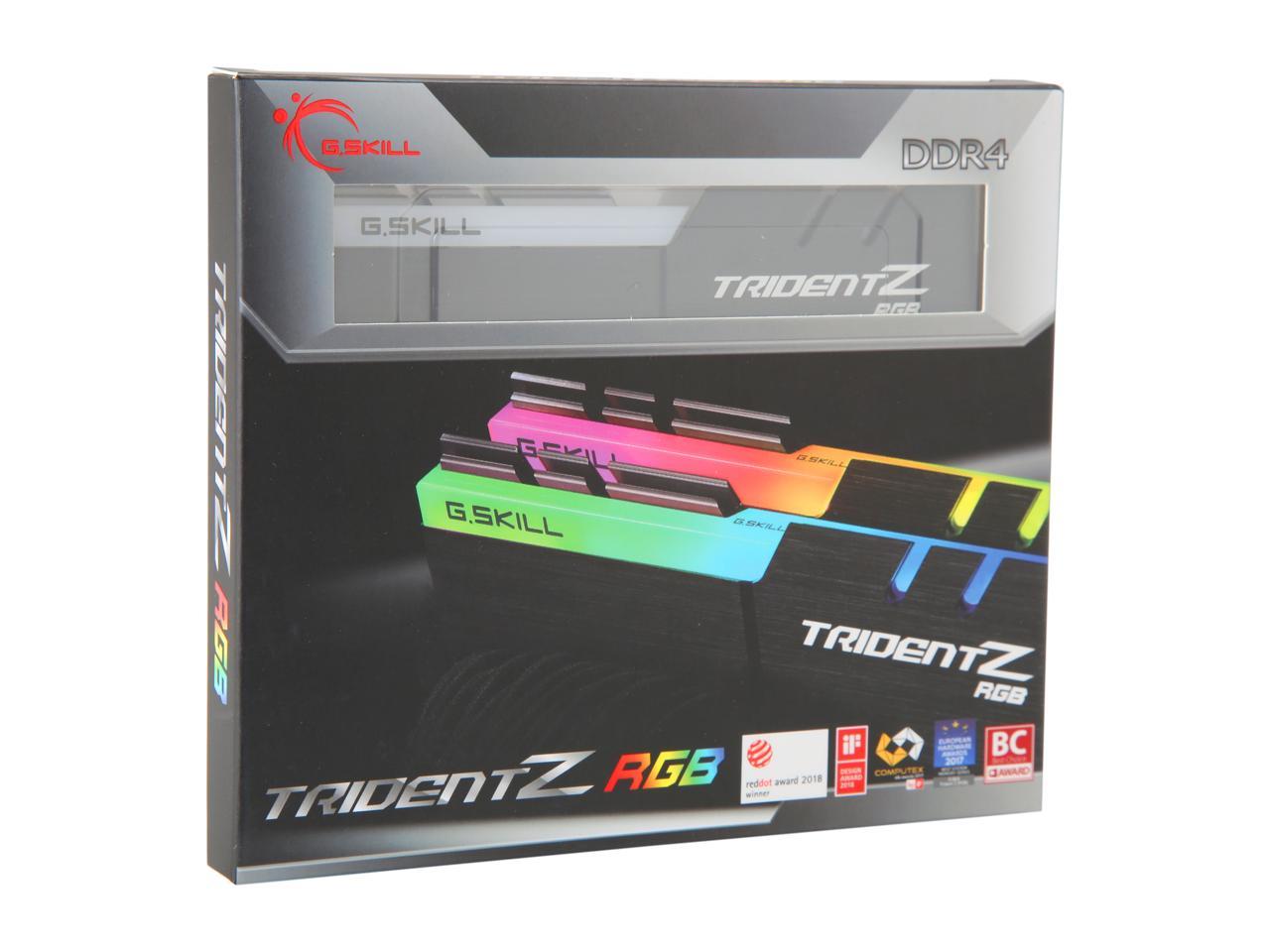 G.SKILL TridentZ RGB Series 32GB (2 x 16GB) 288-Pin DDR4 SDRAM DDR4 3000 (PC4 24000) Intel XMP 2.0 Desktop Memory Model F4-3000C16D-32GTZR