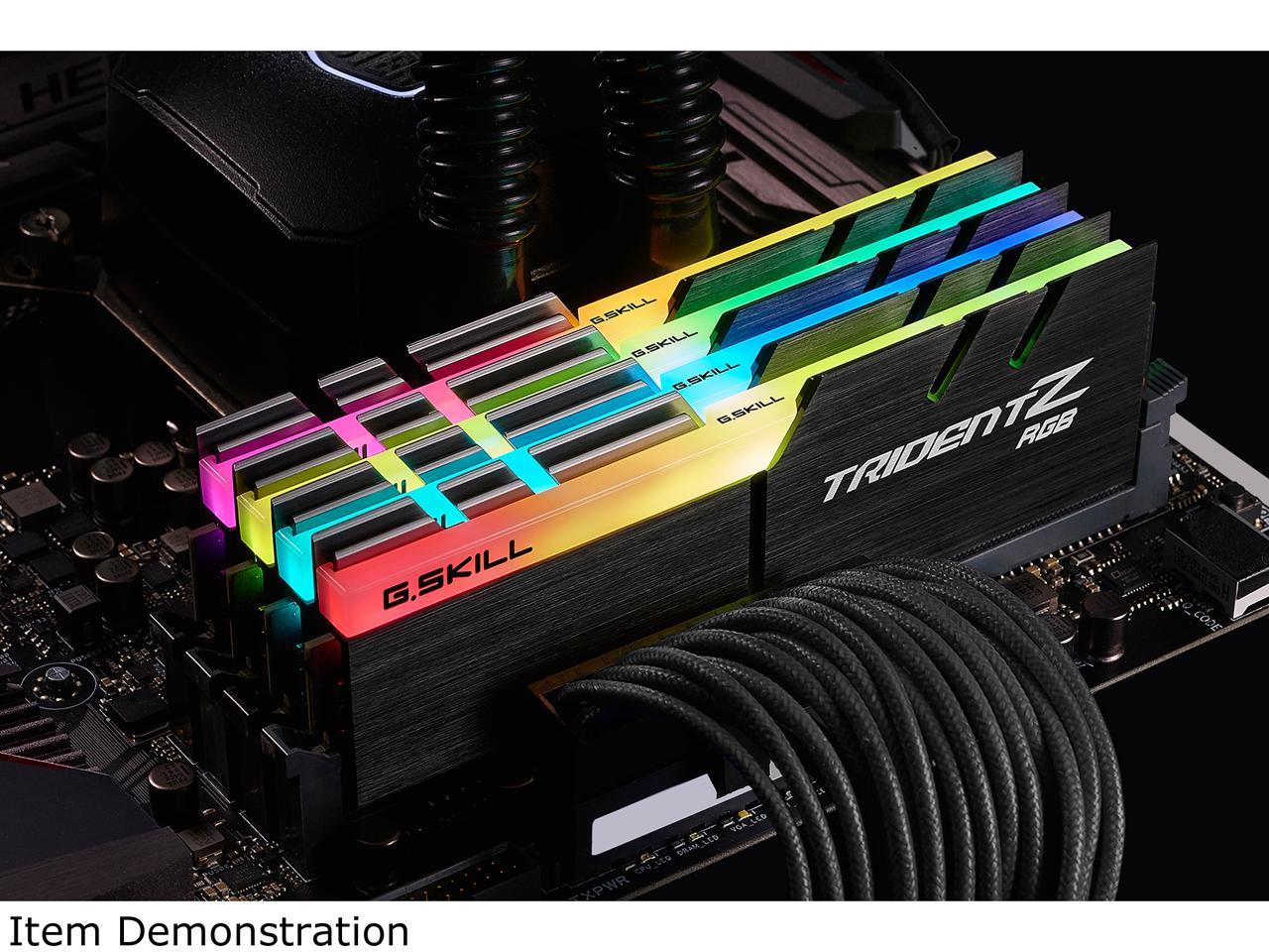 G.SKILL Trident Z RGB (For AMD) 32GB (4 x 8GB) 288-Pin DDR4 SDRAM DDR4 3200 (PC4 25600) Desktop Memory Model F4-3200C16Q-32GTZRX