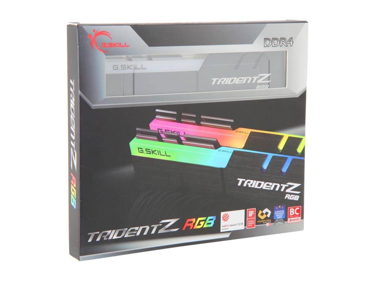 G.SKILL TridentZ RGB Series 16GB (2 x 8GB) 288-Pin DDR4 SDRAM DDR4 3466 (PC4 27700) Desktop Memory Model F4-3466C18D-16GTZRXB