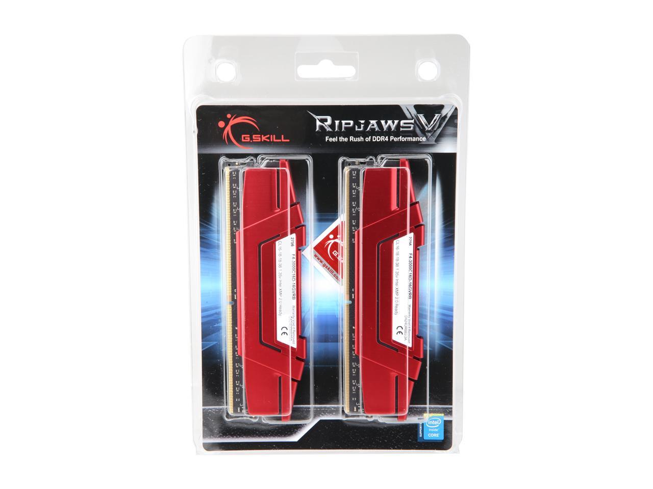 G.SKILL Ripjaws V Series 16GB (2 x 8GB) 288-Pin DDR4 SDRAM DDR4 3000 (PC4 24000) Desktop Memory Model F4-3000C16D-16GVRB