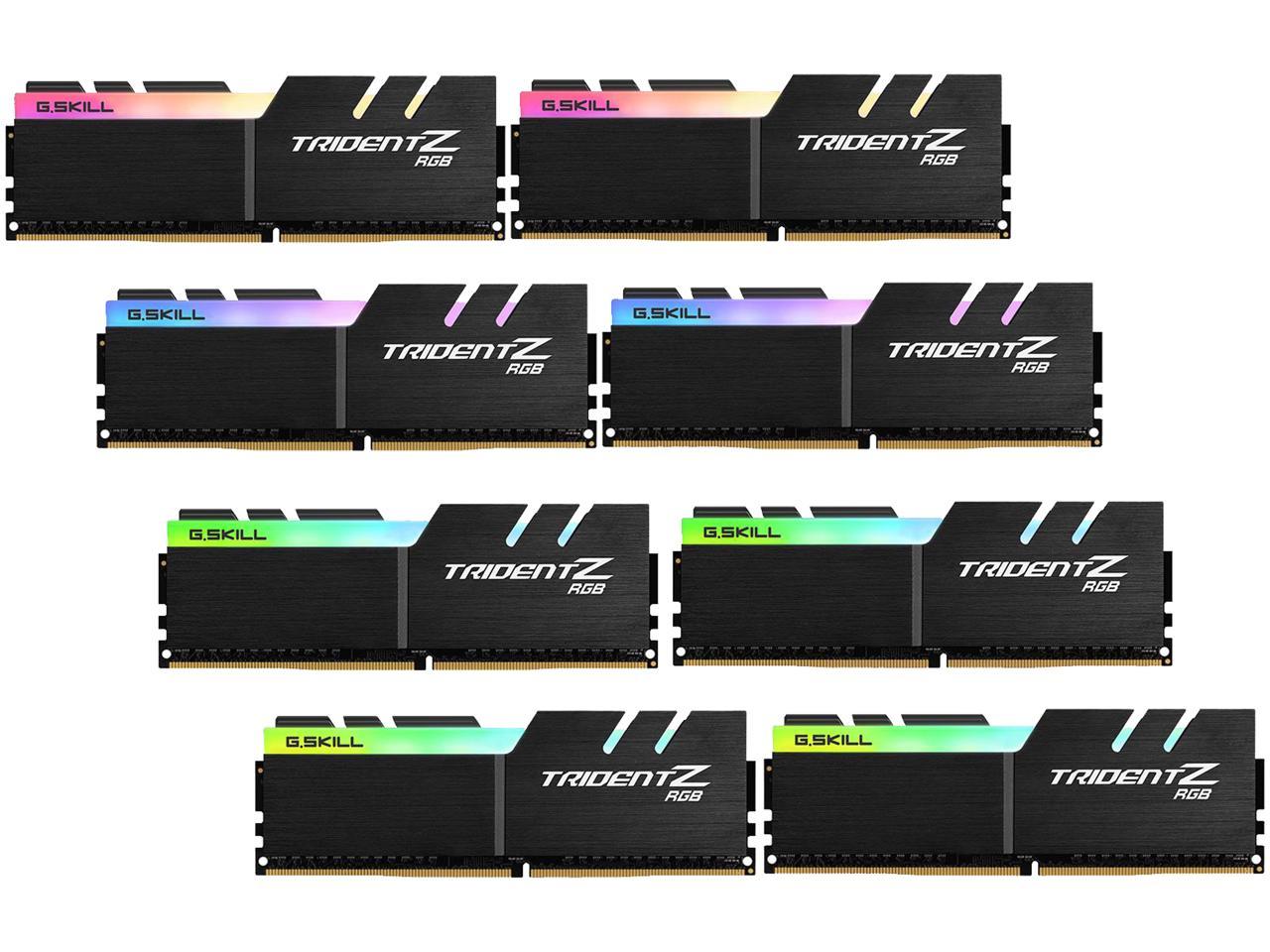 G.SKILL TridentZ RGB Series 64GB (8 x 8GB) 288-Pin DDR4 SDRAM DDR4 3200 (PC4 25600) Desktop Memory Model F4-3200C16Q2-64GTZR