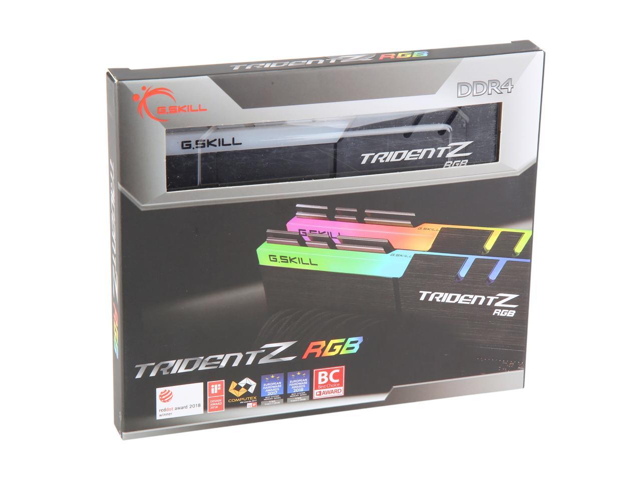 G.SKILL TridentZ RGB Series 16GB (2 x 8GB) 288-Pin DDR4 SDRAM DDR4 4600 (PC4 36800) Desktop Memory Model F4-4600C18D-16GTZR