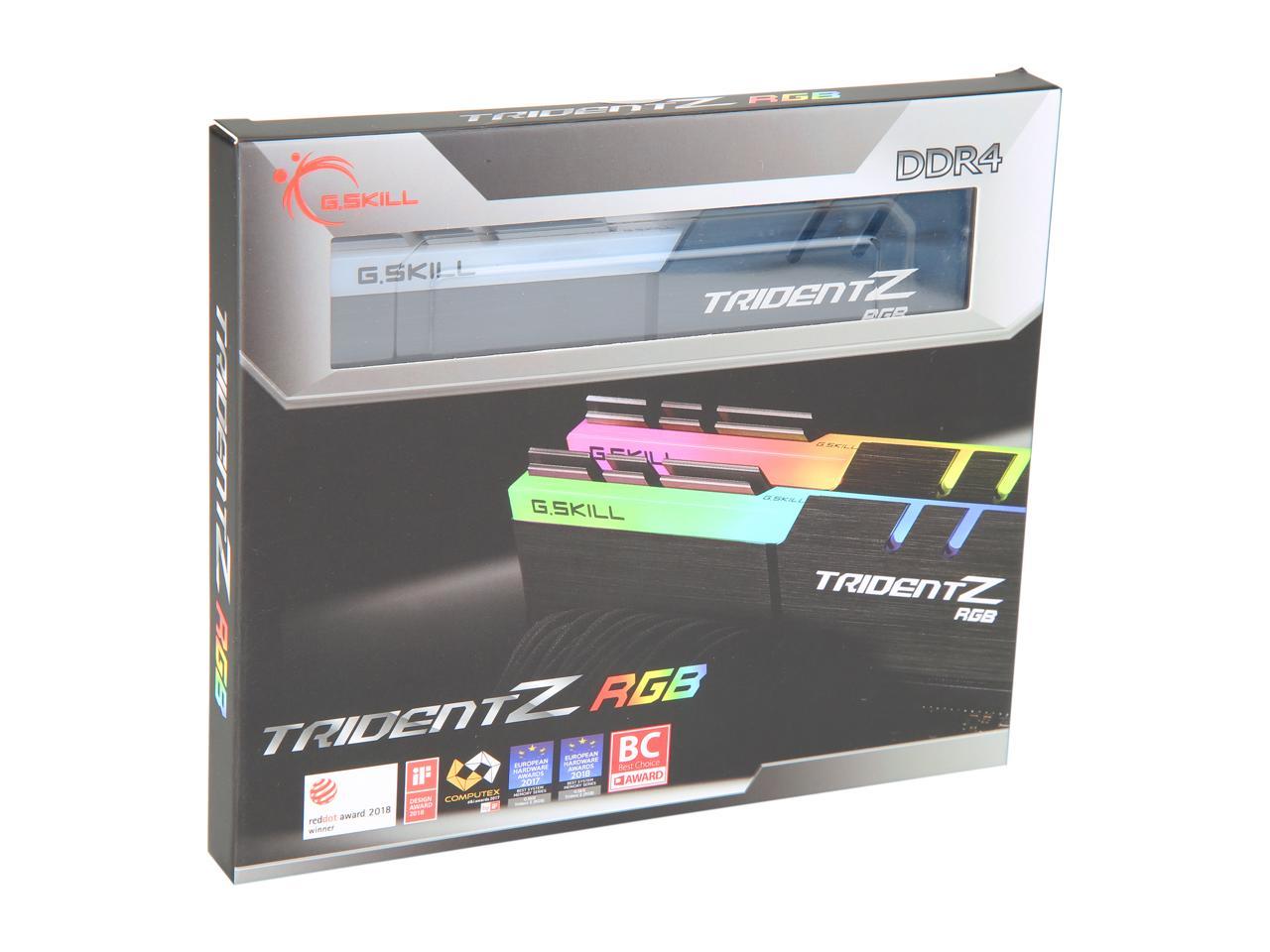 G.SKILL TridentZ RGB Series 16GB (2 x 8GB) 288-Pin DDR4 SDRAM DDR4 3600 (PC4 28800) Desktop Memory Model F4-3600C19D-16GTZRB