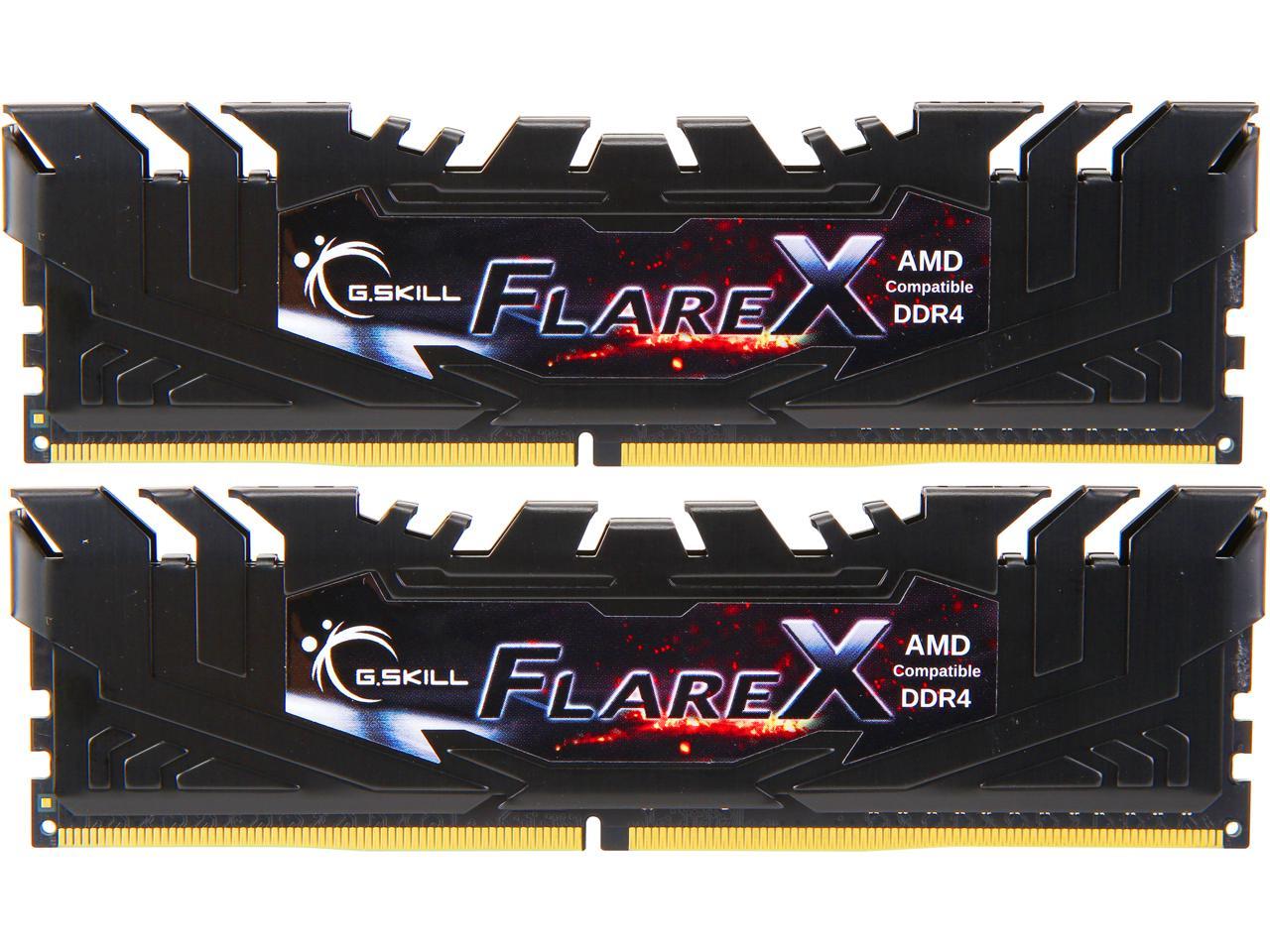 G.SKILL Flare X (for AMD) 16GB (2 x 8GB) 288-Pin DDR4 SDRAM DDR4 3200 (PC4 25600) Intel XMP 2.0 Desktop Memory Model F4-3200C16D-16GFX