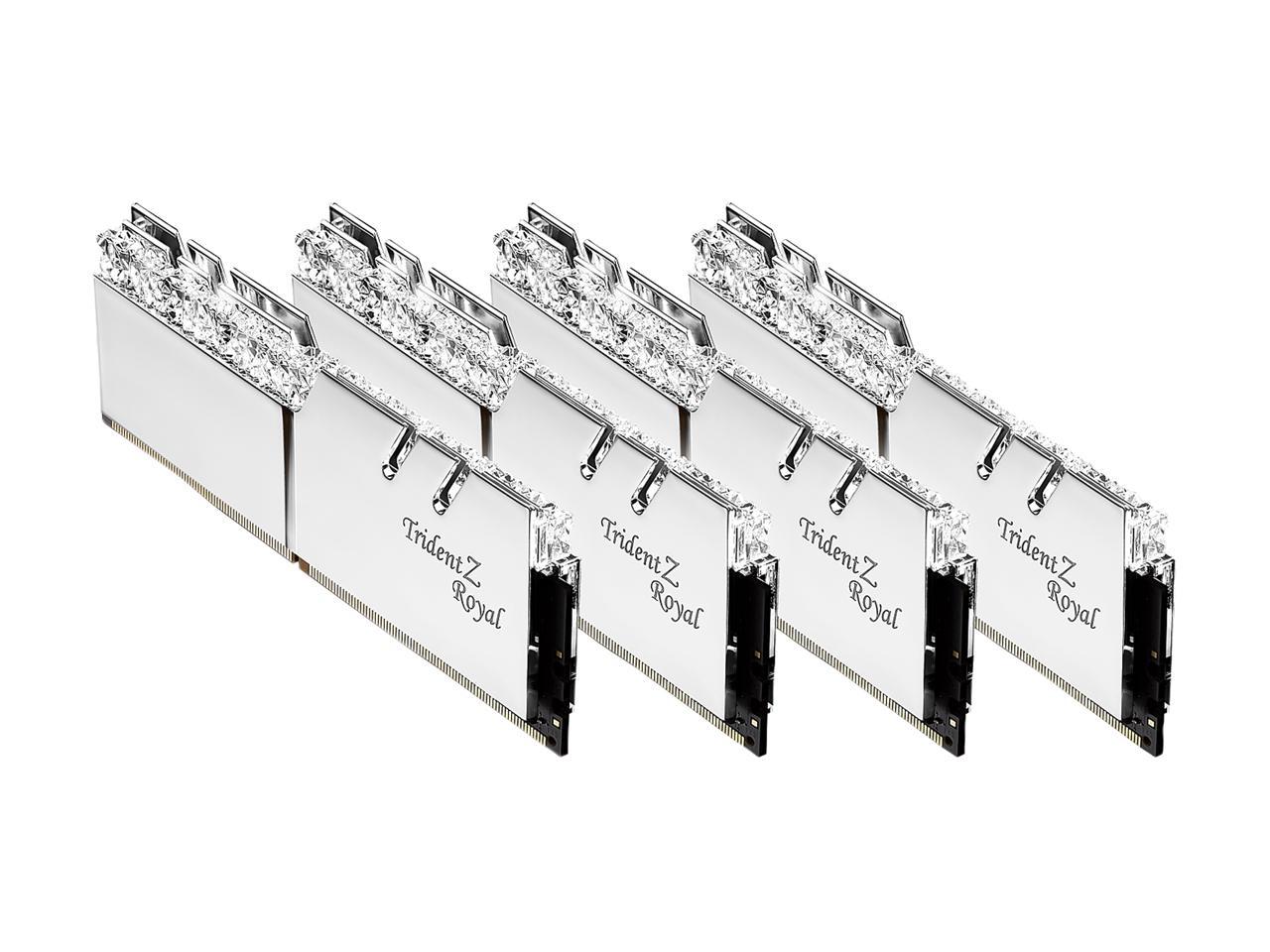 G.SKILL Trident Z Royal Series 64GB (4 x 16GB) 288-Pin RGB DDR4 SDRAM DDR4 3000 (PC4 24000) Desktop Memory Model F4-3000C16Q-64GTRS