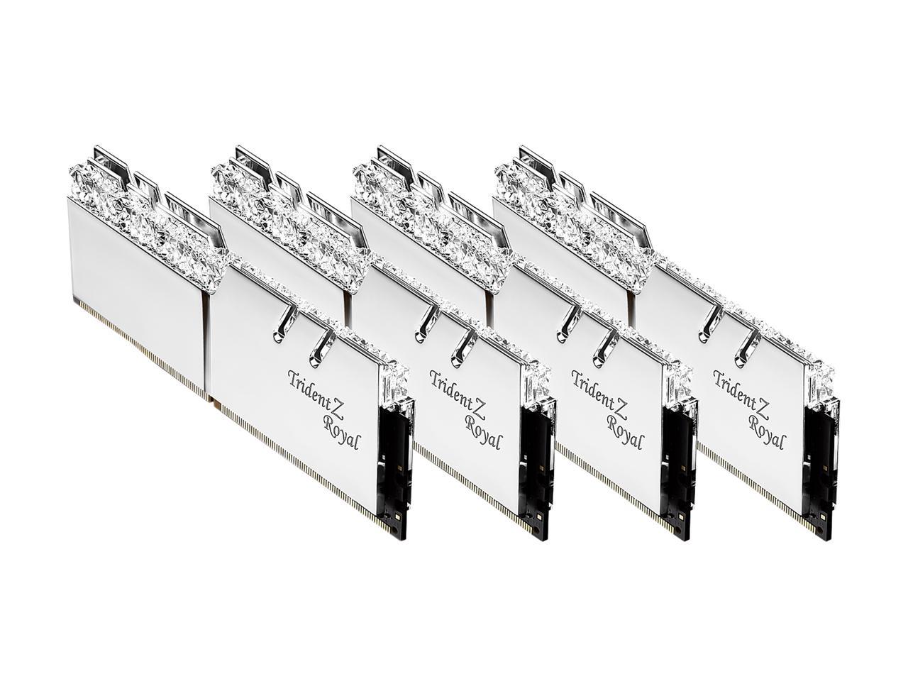 G.SKILL Trident Z Royal Series 32GB (4 x 8GB) 288-Pin RGB DDR4 SDRAM DDR4 3200 (PC4 25600) Desktop Memory Model F4-3200C16Q-32GTRS