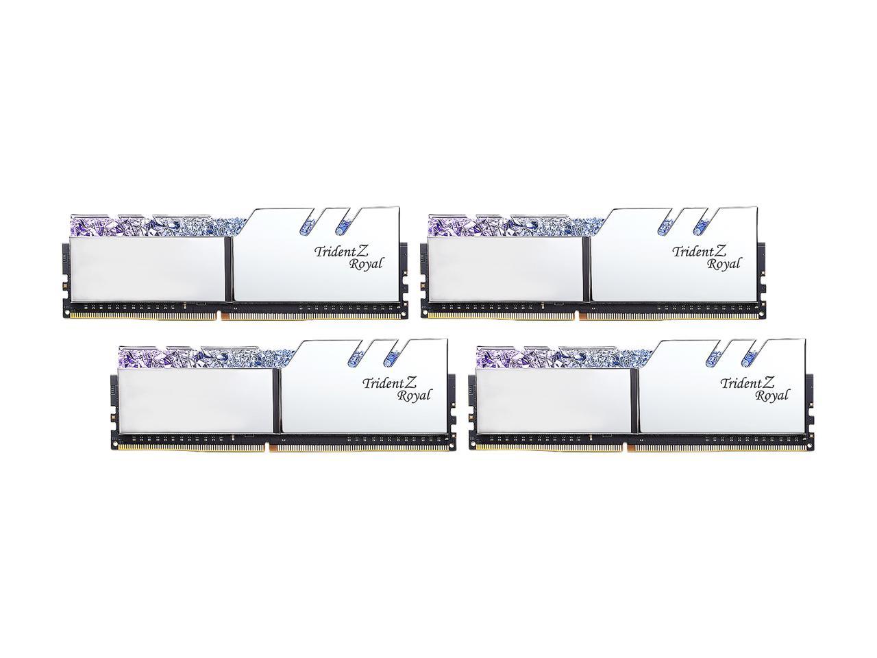 G.SKILL Trident Z Royal Series 32GB (4 x 8GB) 288-Pin RGB DDR4 SDRAM DDR4 3200 (PC4 25600) Desktop Memory Model F4-3200C16Q-32GTRS