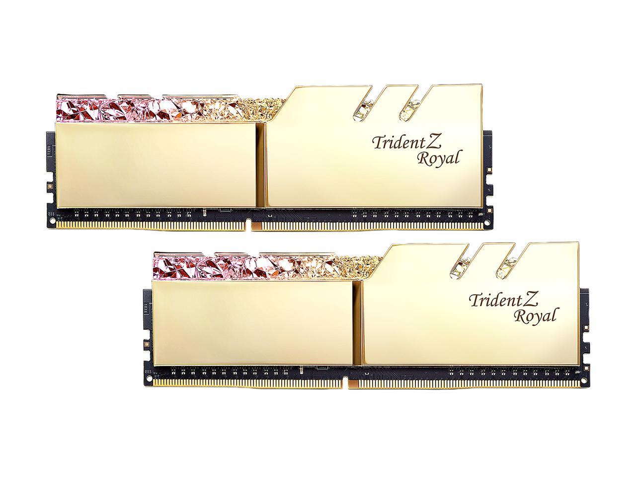 G.SKILL Trident Z Royal Series 32GB (2 x 16GB) 288-Pin RGB DDR4 SDRAM DDR4 3200 (PC4 25600) Desktop Memory Model F4-3200C16D-32GTRG