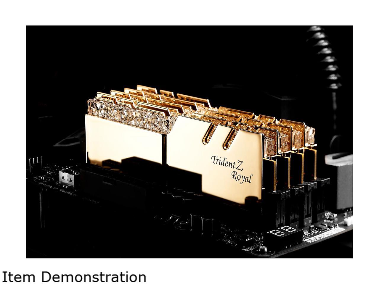 G.SKILL Trident Z Royal Series 64GB (4 x 16GB) 288-Pin RGB DDR4 SDRAM DDR4 3200 (PC4 25600) Desktop Memory Model F4-3200C14Q-64GTRG