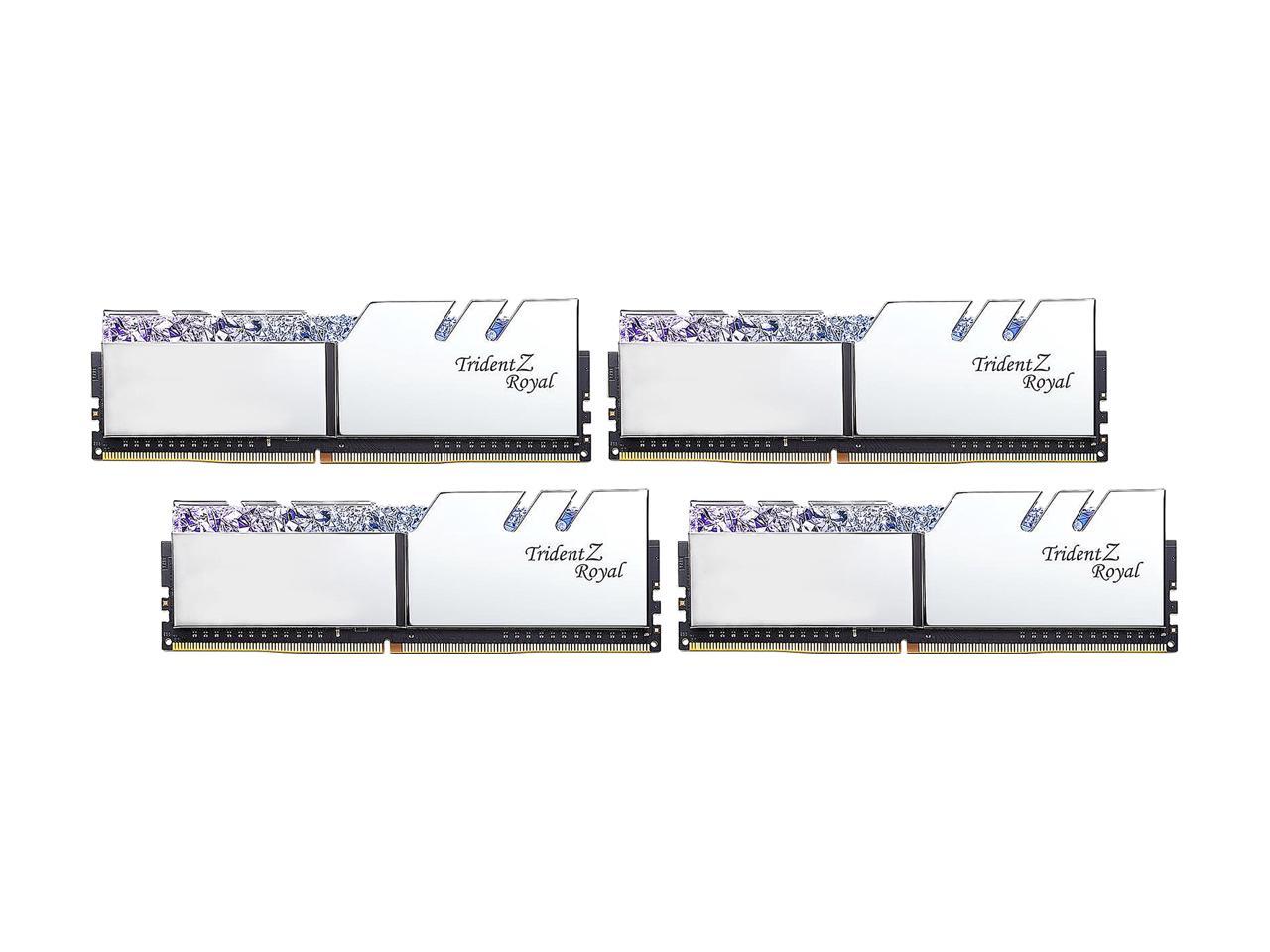 G.SKILL Trident Z Royal Series 32GB (4 x 8GB) 288-Pin RGB DDR4 SDRAM DDR4 3600 (PC4 28800) Desktop Memory Model F4-3600C17Q-32GTRS