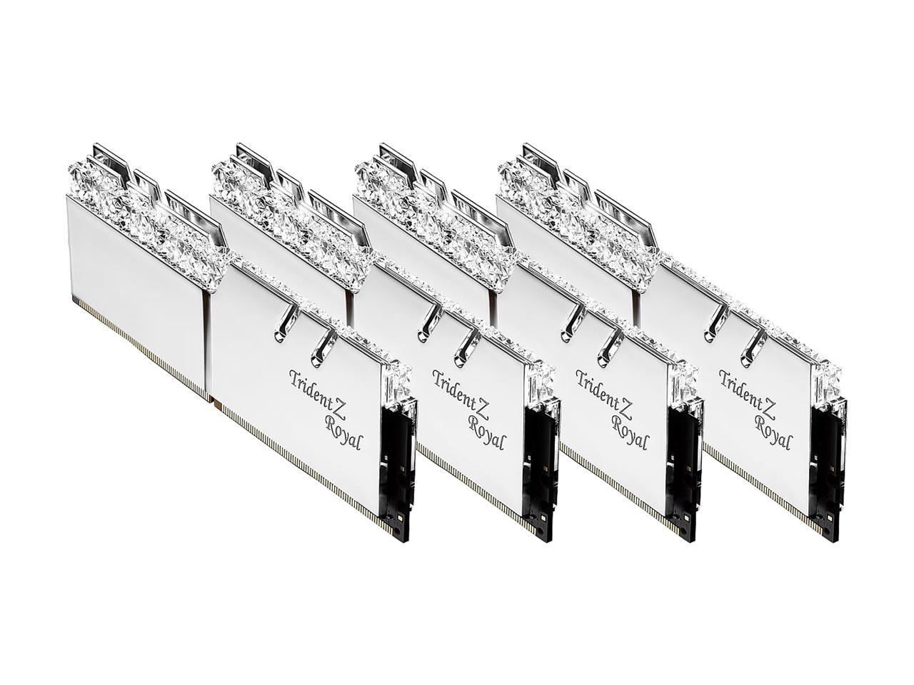G.SKILL Trident Z Royal Series 32GB (4 x 8GB) 288-Pin RGB DDR4 SDRAM DDR4 3600 (PC4 28800) Desktop Memory Model F4-3600C17Q-32GTRS