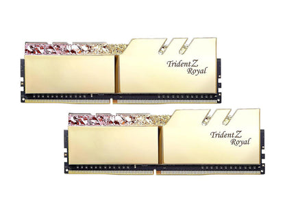 G.SKILL Trident Z Royal Series 16GB (2 x 8GB) 288-Pin RGB DDR4 SDRAM DDR4 3600 (PC4 28800) Desktop Memory Model F4-3600C16D-16GTRG