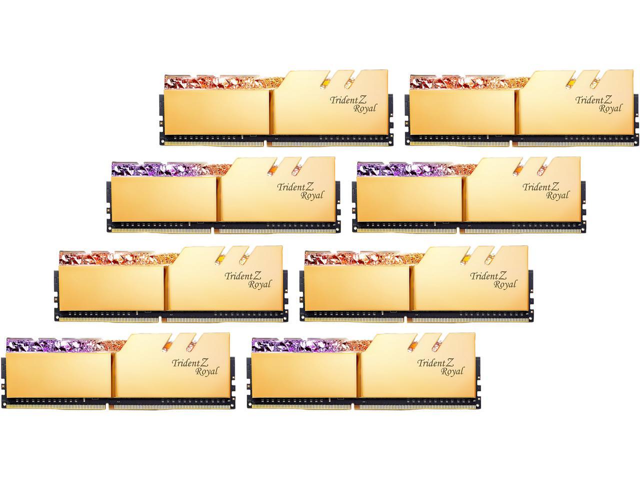 G.SKILL Trident Z Royal Series 64GB (8 x 8GB) 288-Pin DDR4 SDRAM DDR4 3200 (PC4 25600) Desktop Memory Model F4-3200C14Q2-64GTRG