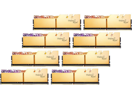G.SKILL Trident Z Royal Series 64GB (8 x 8GB) 288-Pin DDR4 SDRAM DDR4 3600 (PC4 28800) Desktop Memory Model F4-3600C16Q2-64GTRG
