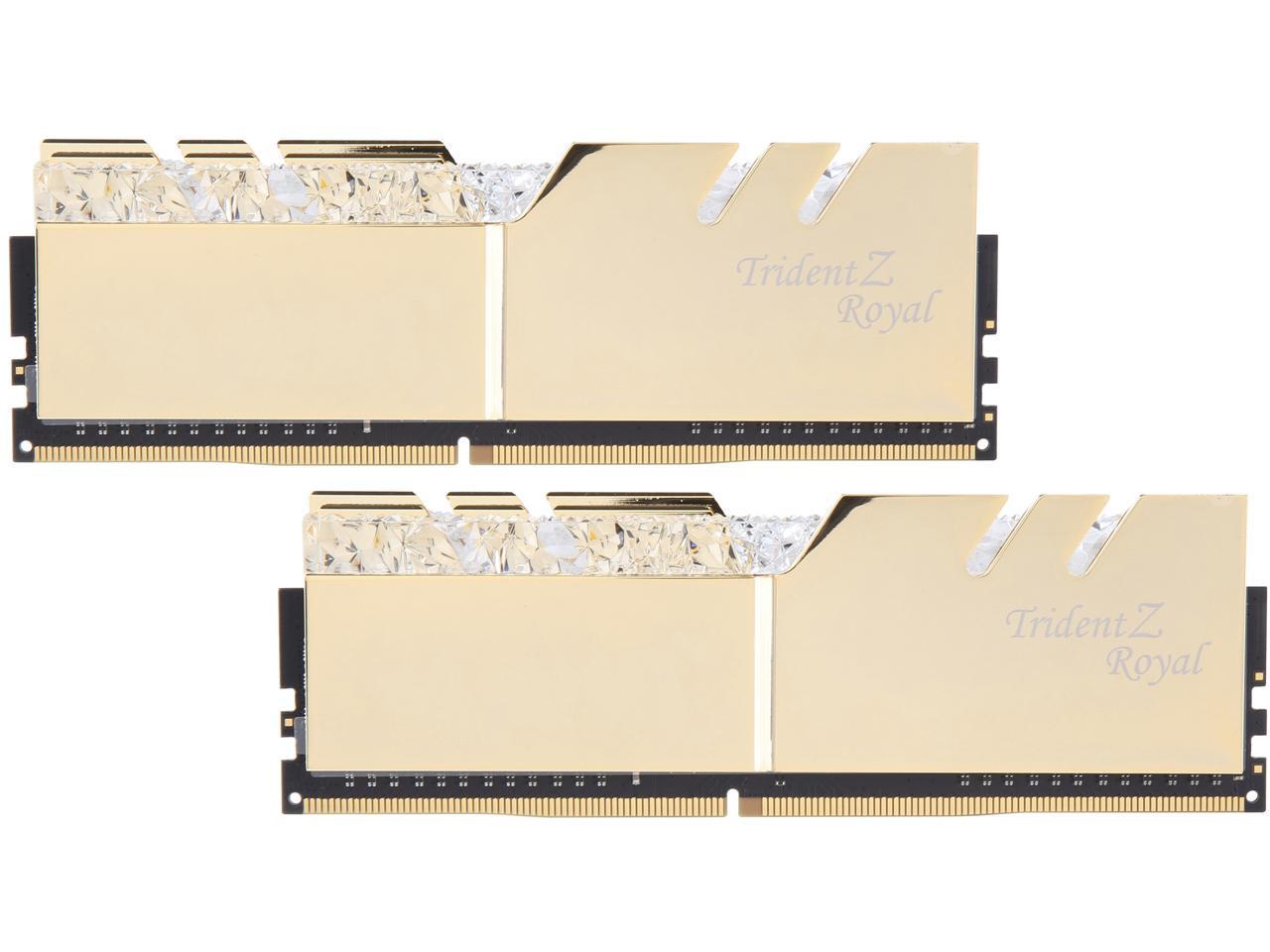 G.SKILL Trident Z Royal Series 16GB (2 x 8GB) DDR4 4800 (PC4-38400) Desktop Memory Model F4-4800C18D-16GTRG